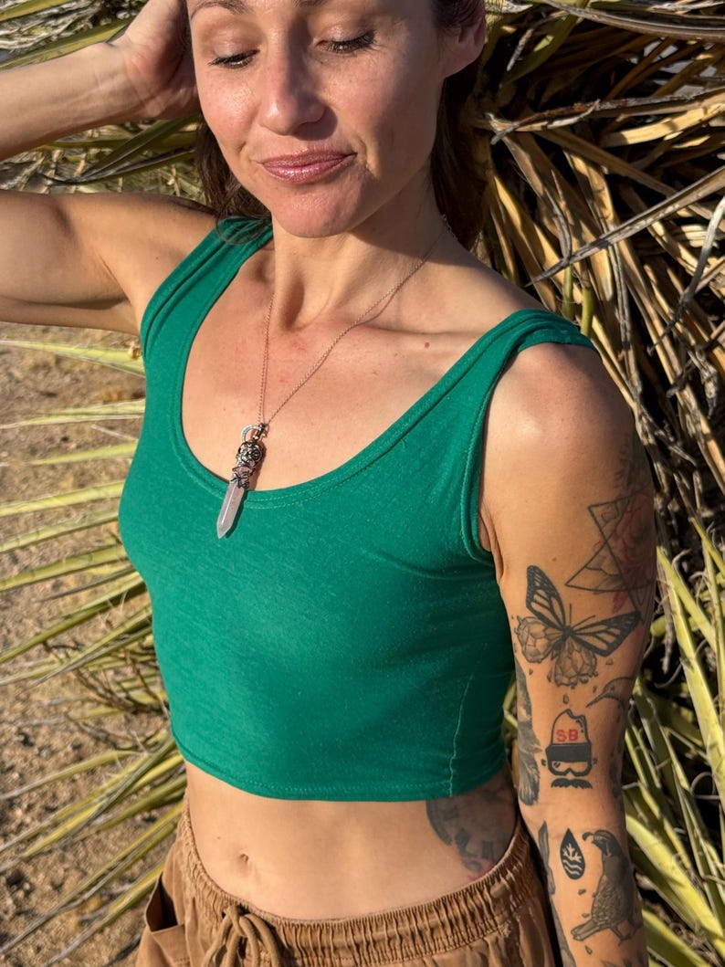 Bralette Crop Top i ekologisk hampa | Yoga-bh, andningsbar giftfri jersey, handgjord i Joshua Tree Envy
