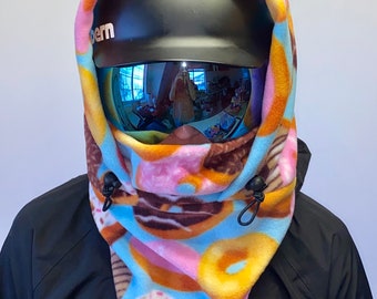 Fleece Ski Hood, Helmet Hood, Balaclava, Snoid super warm and cozy!  Sizing options available below!