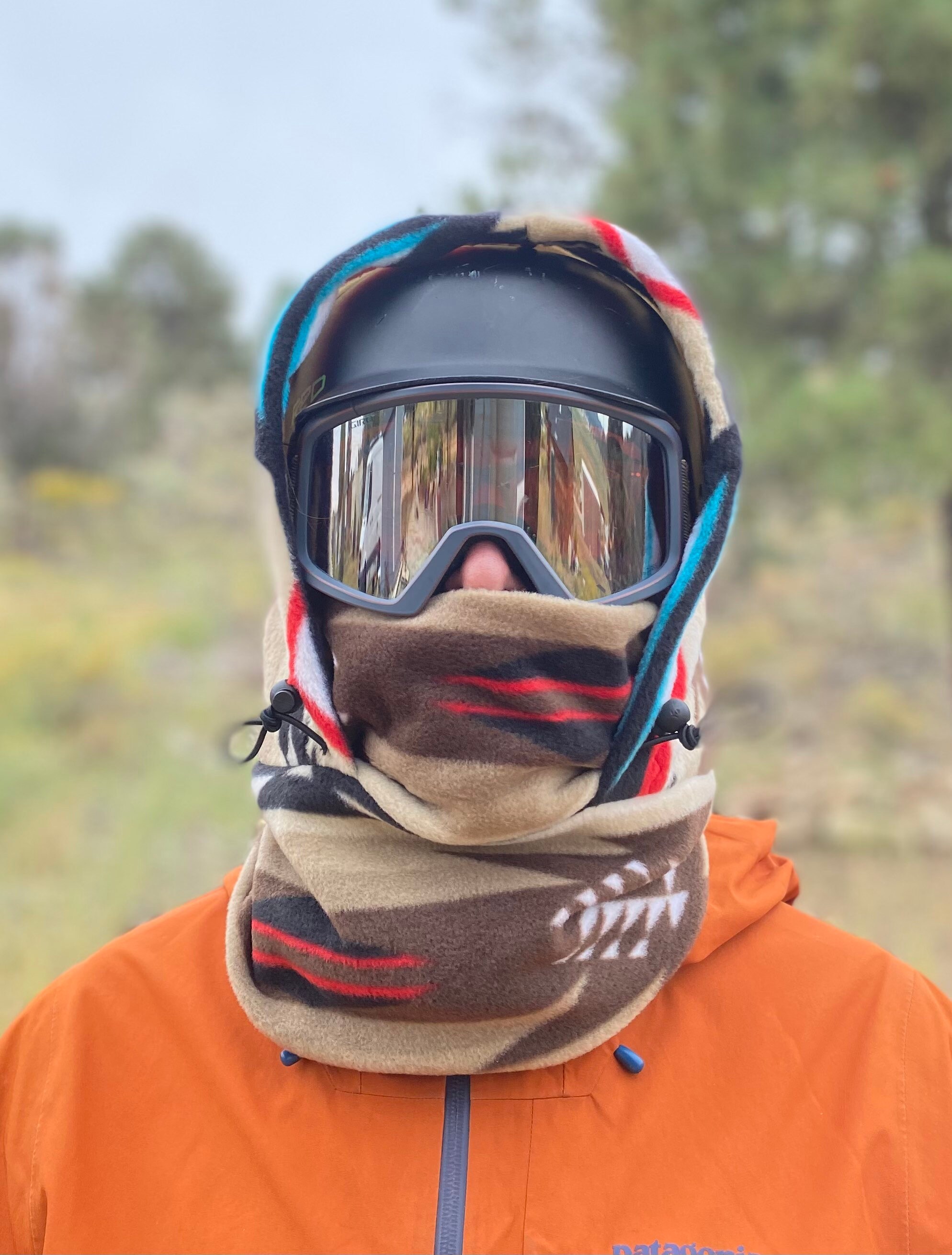 orange ski snood