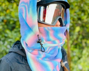 Fleece Ski Hood, Helmet Hood, Balaclava, Snoid super warm and cozy!  Sizing options available below!