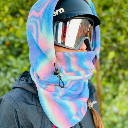 Black Aztec Ski Hood Fits Over Helmet Balaclava Snood. Etsy