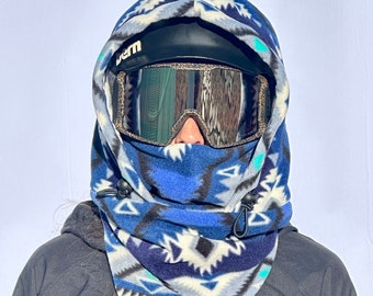 Fleece Ski Hood, Helmet Hood, Balaclava, Snoid super warm and cozy!  Sizing options available below!