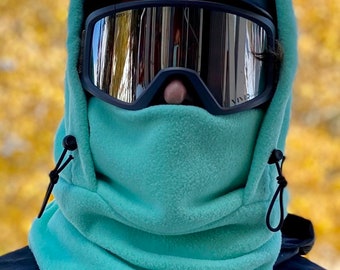 Fleece Ski Hood, Helmet Hood, Balaclava, Snoid super warm and cozy!  Sizing options available below!