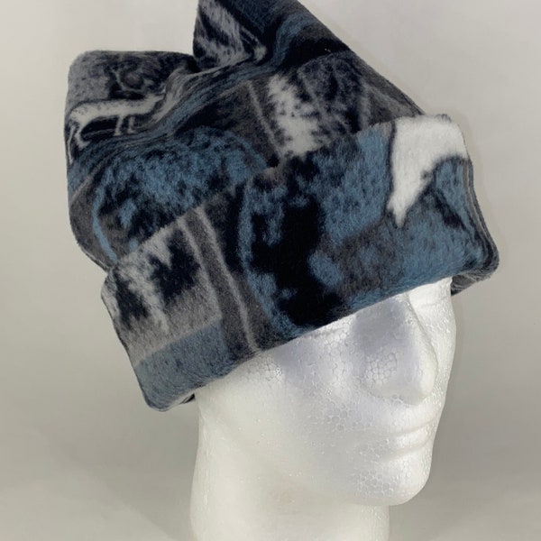 Super cozy retro fleece beanie, double layered fabric for extra warmth. One size fits most !!