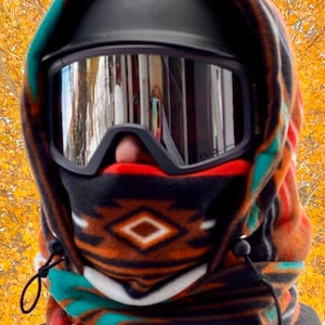 Fleece Ski Hood, Helmet Hood, Balaclava, Snoid super warm and cozy!  Sizing options available below!