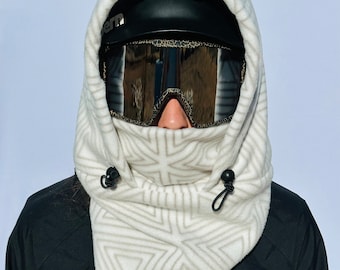 Fleece Ski Hood, Helmet Hood, Balaclava, Snoid super warm and cozy!  Sizing options available below!