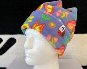 4 point retro fleece beanie / extra cozy, crown toque