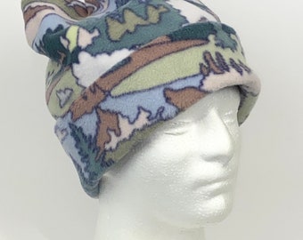 Retro fleece four point beanie