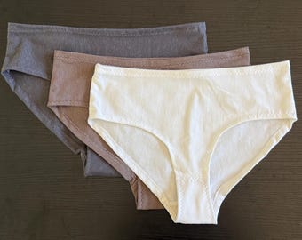 Hemp Organic Underwear 3 Pack | Breathable Women’s Undies | Organic Cotton Flannel Gusset | Non Toxic Lingerie | Soft Sustainable Basics