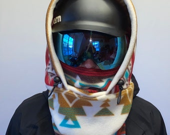 Fleece Ski Hood, Helmet Hood, Balaclava, Snoid super warm and cozy!  Sizing options available below!
