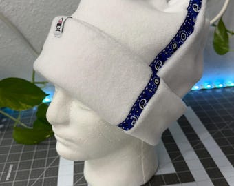 Retro Four-Point Fleece Beanie with Bandana Accent | Handmade Winter Hat by StewPit Brand | Cozy Snow Hood, Ski Hat, Adventure Beanie