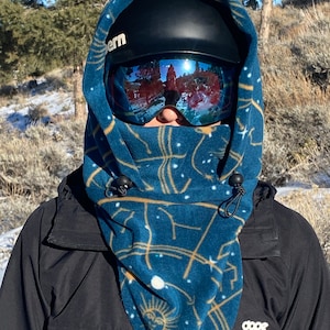 Fleece Ski Hood, Helmet Hood, Balaclava, Snoid super warm and cozy!  Sizing options available below!
