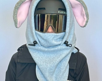 Fleece Ski Hood, Helmet Hood, Balaclava, Snoid super warm and cozy!  Sizing options available below!