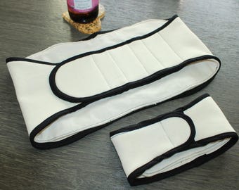 Organic Cotton Castor Oil Wrap – Adjustable, Washable, Ergonomic Design | Handmade to Order - 44”x 9” Abdominal, 20”x 4” Neck, 24”x10” Knee