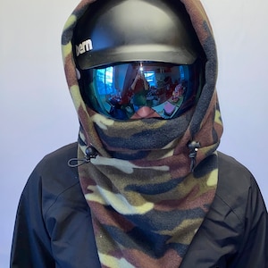 Fleece Ski Hood, Helmet Hood, Balaclava, Snoid super warm and cozy!  Sizing options available below!
