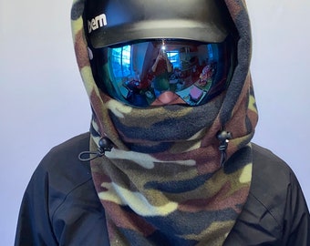 Fleece Ski Hood, Helmet Hood, Balaclava, Snoid super warm and cozy!  Sizing options available below!