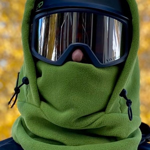 Fleece Ski Hood, Helmet Hood, Balaclava, Snoid super warm and cozy!  Sizing options available below!