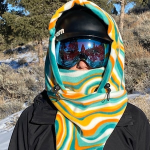 Fleece Ski Hood, Helmet Hood, Balaclava, Snoid super warm and cozy!  Sizing options available below!