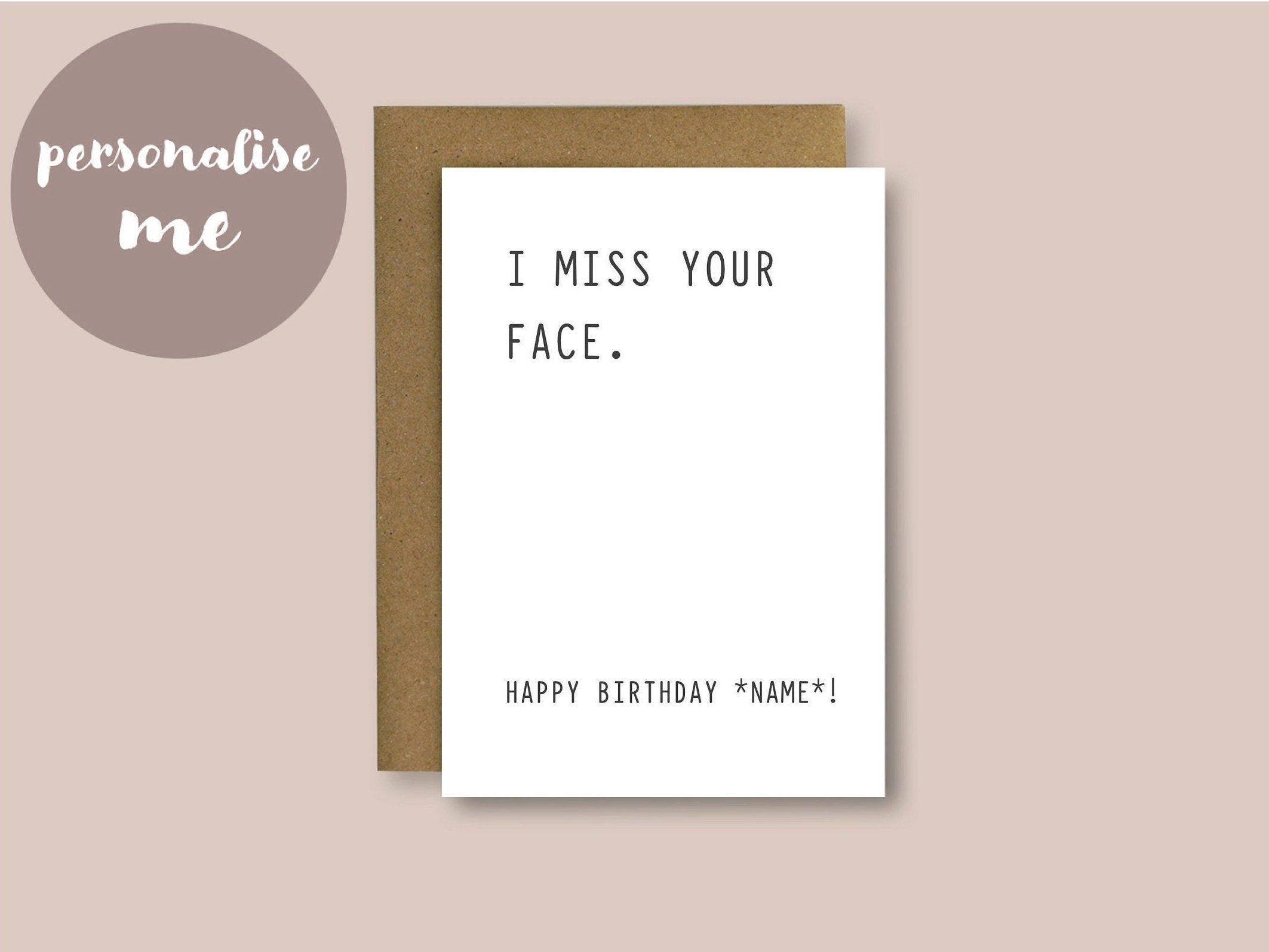 Ton visage me manque carte danniversaire de verrouillage  