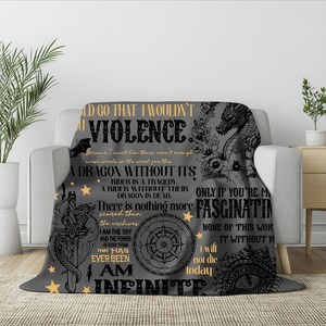Cozy Fourth Wing Blanket for Sofa & Bed Velveteen Plush Blanket, Basgiath War College Design, Book Lover Gift, 50x60 Inches image 2