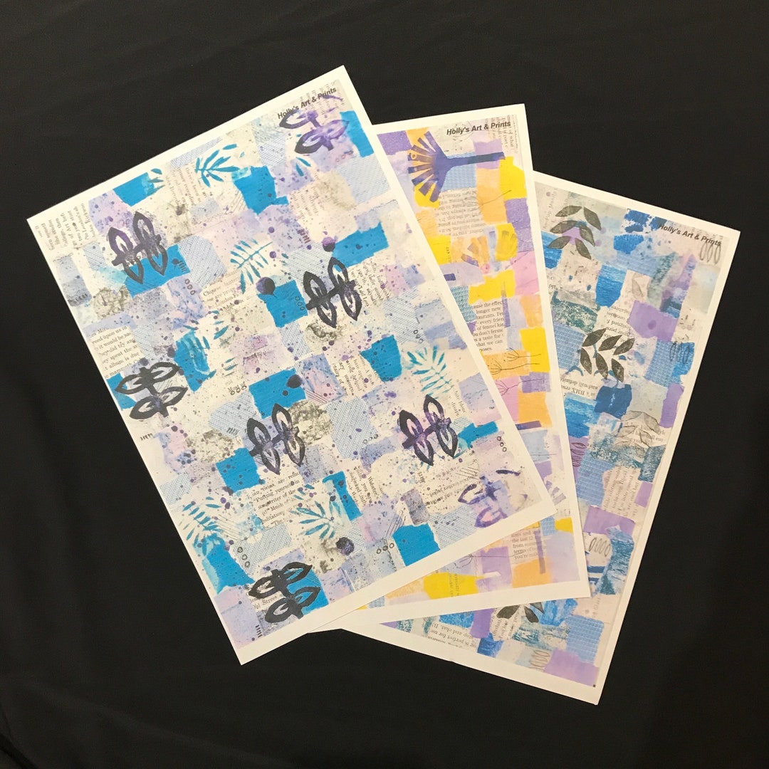 Printable Collage Papers Mixed Media Collage Sheets Handmade Etsy