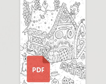 Coloring Page (PDF) "Hansel & Gretel, Selection 4"