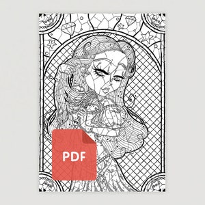 Coloriage (PDF) "Blanche Neige, la Princesse Empoisonnée, Sélection 4"