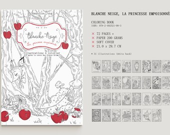 Coloring book for adults "Blanche Neige, la Princesse Empoisonnée"