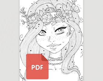 Coloring Page (PDF) "Nymphe"