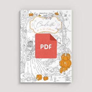 Coloring book for adults "Cendrillon et le Bal d’Halloween" (PDF)