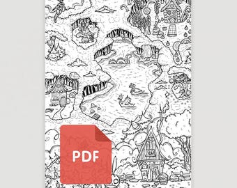 Coloring Page (PDF) "Hansel & Gretel, Selection 8"