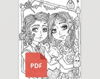 Coloring Page (PDF) "Hansel & Gretel, Selection 1"