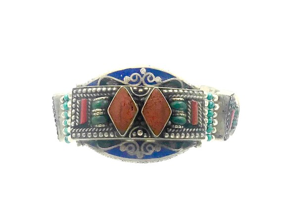 Vintage Nepal Tibetan Women Bracelet  Howlite Nep… - image 3