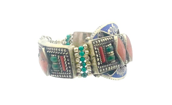 Vintage Nepal Tibetan Women Bracelet  Howlite Nep… - image 4