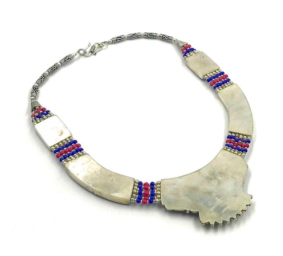 Vintage Nepal Tibetan Women Necklace Lapis Coral … - image 6