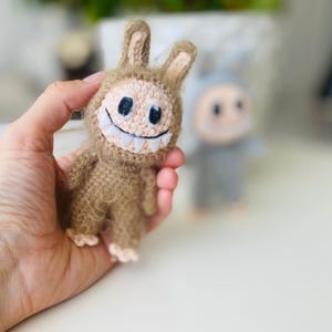 Smiling Bunny CROCHET PATTERN, Labubu Inspired Amigurumi Plushies, Creepy Cute Monster Rabbit Toy, Ugly sweetie Lafufu