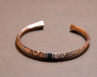 African Berber Bracelet , Tuareg Cuff , Ebony Tuareg Bracelet