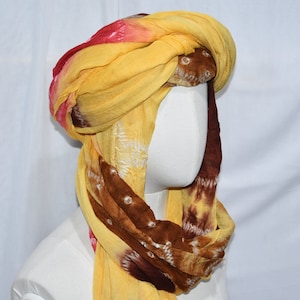 Tuareg Scarf Cotton Tey Die natural , Berber Moroccan Scarf