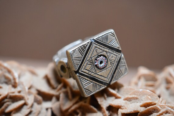 Vintage 1920s Tuareg Silver Ring With Chevron Beads, Size 10 - Etsy