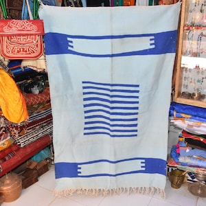 Chefchaouen Carpet , Beautiful Color chefchaouen Rug Handwoven