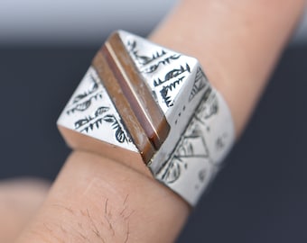 Bague touareg Bague Argent en ébène
