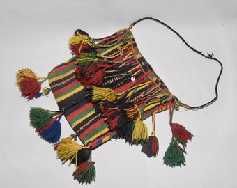 Vintage Berber Wool Bag: Handwoven Moroccan Shoulder Bag