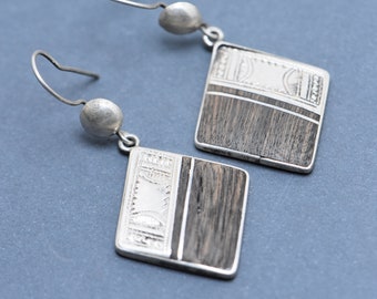 Tuareg Earrings Southern Moroccan Desert , Silver Ebony Earrings