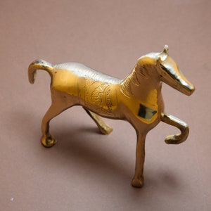 Brass horse statue, moroccan brass horse statue