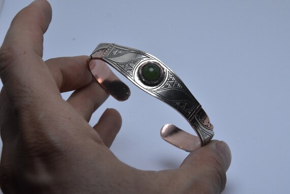 Simple Solid Brass Tuareg Bracelet / Bangle / Boh… - image 6