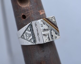 Bague touareg en argent faite main