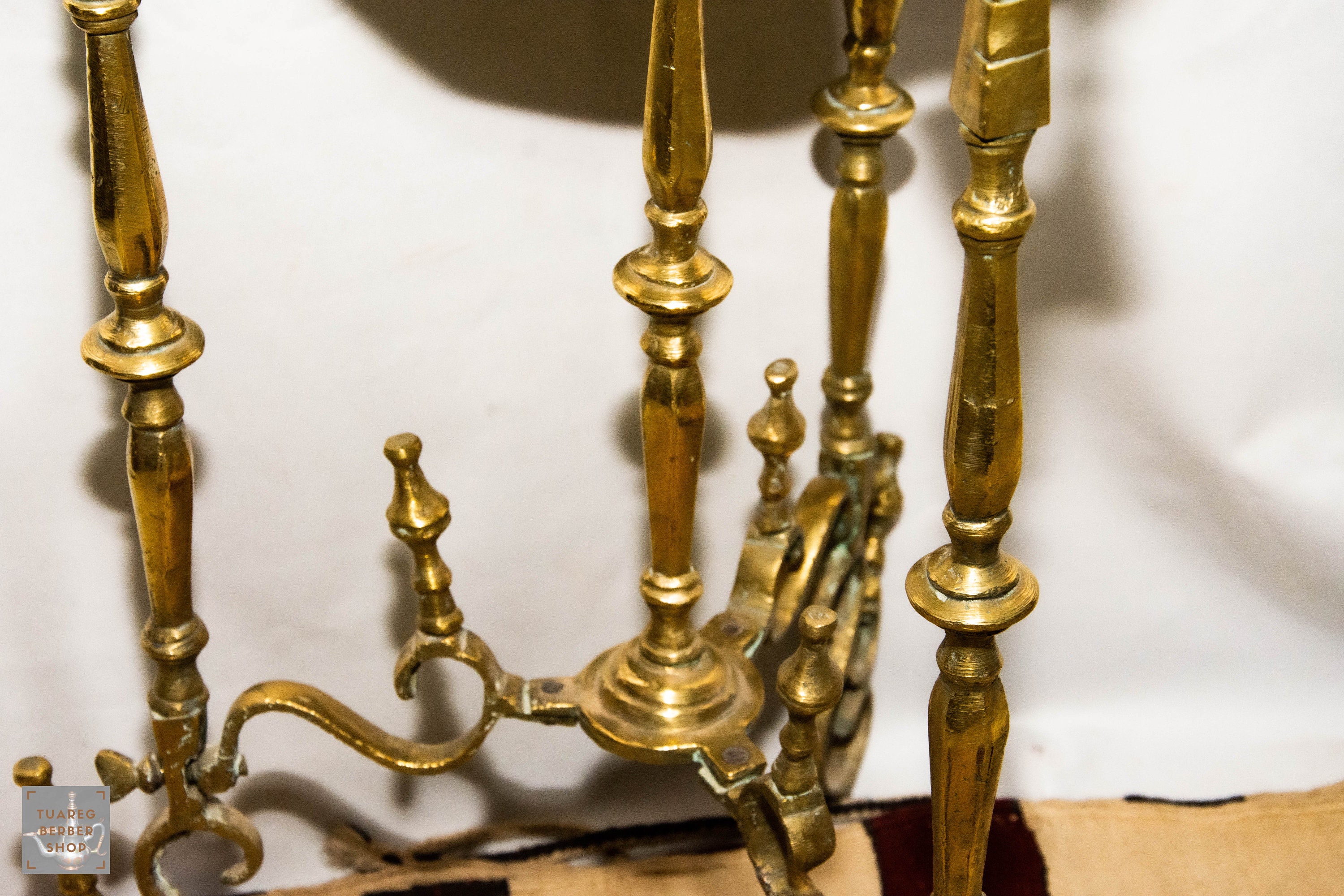 アンティークのムーア風真鍮＆銅製サモワール：モロッコ風ティーセット