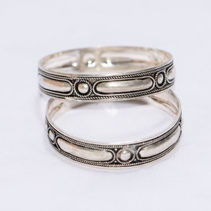 Paire Bracelet Argent Massif , Marocain Bracelet Filigrane Fait A Main