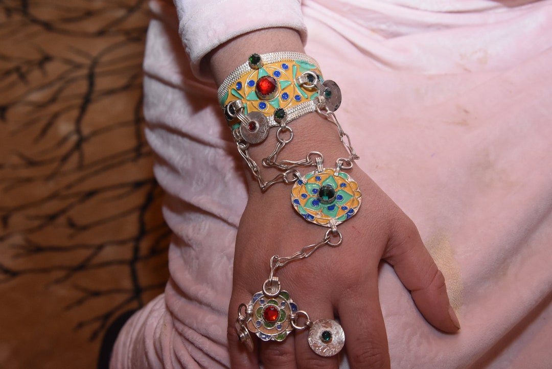 Bracelet Jonc métal peint Arlequin