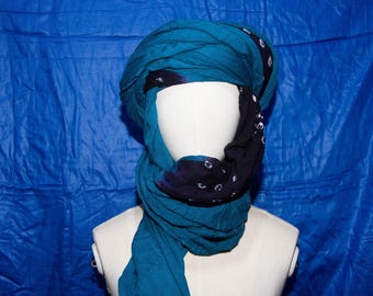 Tuareg Blue Cotton Scarf: Moroccan Sahara Desert Headband